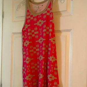 Size 2X Aztec hot pink razor back tank